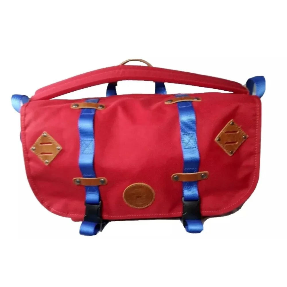 Will Leather Goods Canvas Messenger Bag Leather Trim Red Shoulder Bag Dream Bag